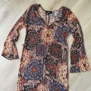Lulus Patchwork Boho Dress Medium